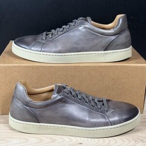 Magnanni Elonso Lo Shoes Mens 8.5 Gray Leather Low Top Casual Sneakers Spain